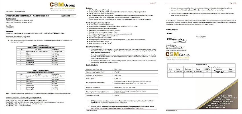 STRUCTURAL DESIGN CERTIFICATE – solar hooks for solar bracket(001)