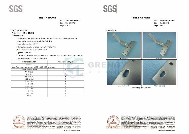 XMIN1809006751 SGS test report of Flat tile roof solar hook