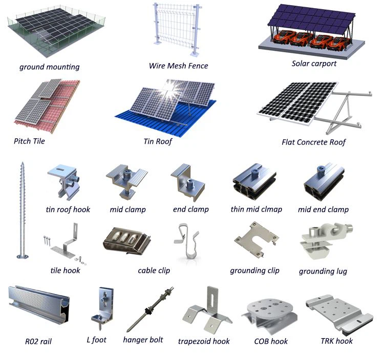 Single Row Solar Mount Structure Accessories