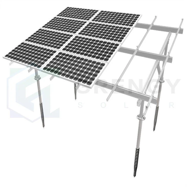 solar mounting system with adjustable screw pile with little blades