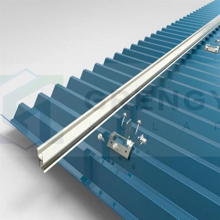 installation of solar panel metal roof clamps