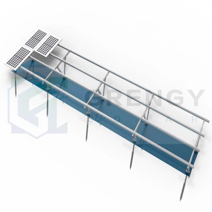 vertical row double poles solar structure