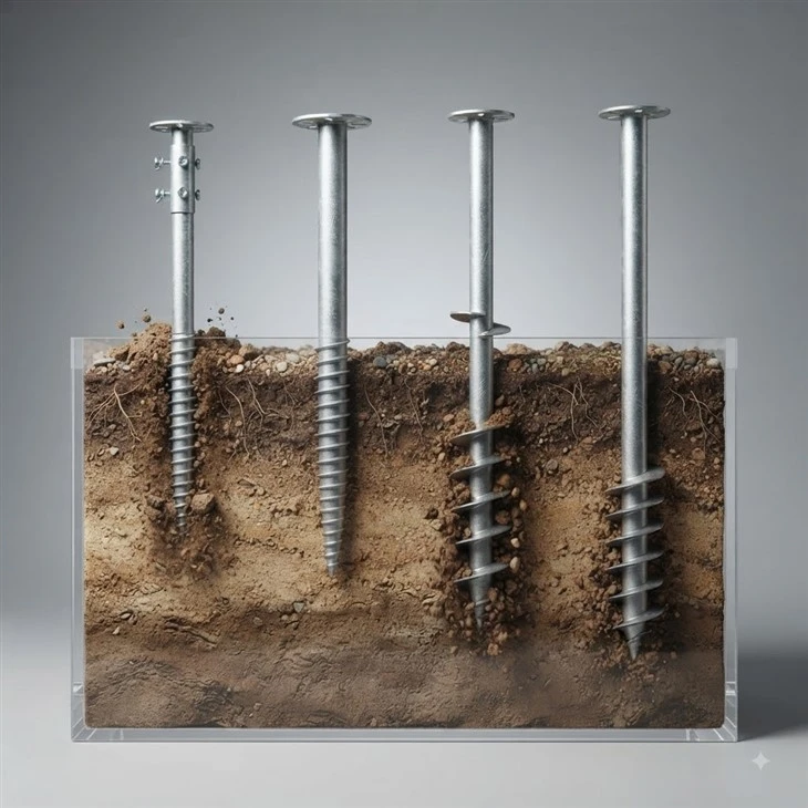 Galvanized Steel Solar Screw Pile