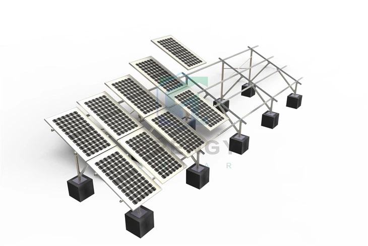 Solar Mounting Structure For Flat Rooftop Concrete Base
