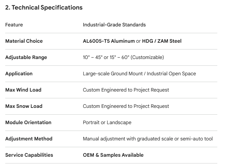 Adjustable Ground Solar Mounting Rack Adjustable Ground Solar Mounting Rack