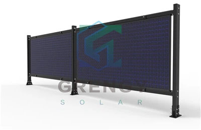 Solar Fence With Concrete Foundation