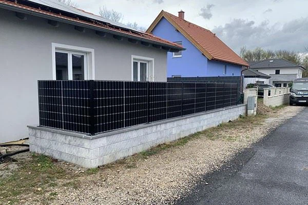 Solar Fence With Concrete Foundation