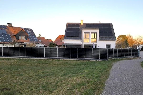 Solar Fence With Concrete Foundation